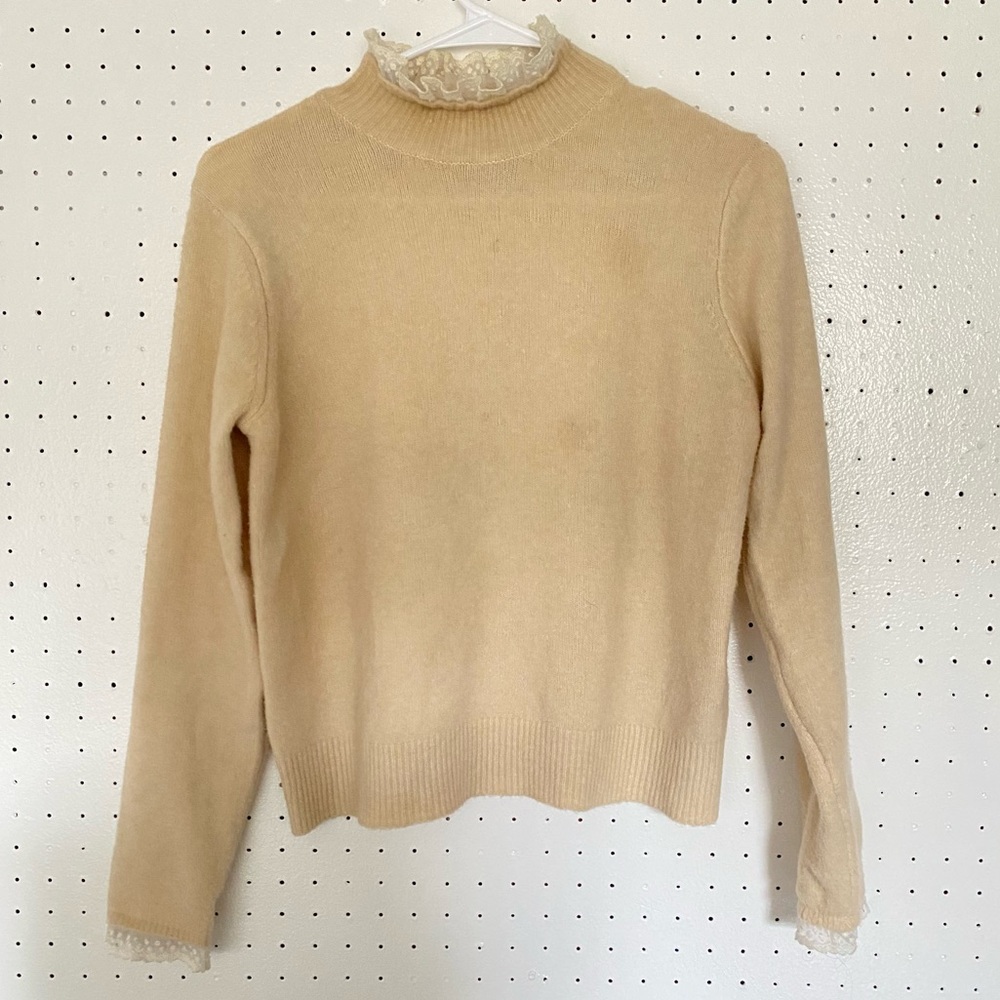 Zara Turtleneck Light Yellow Cream Sweater